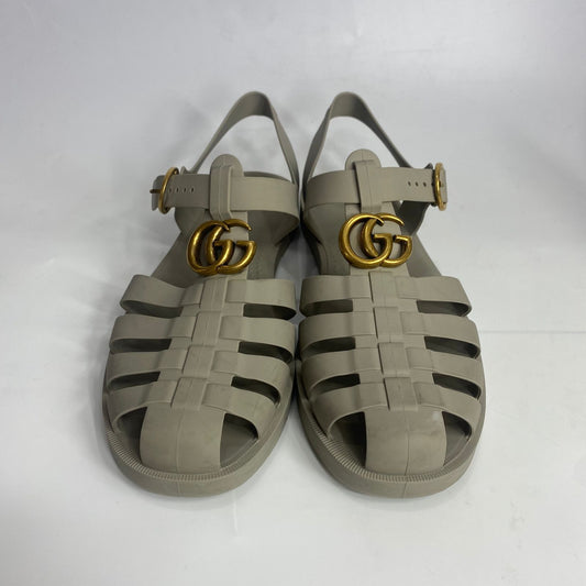 Gucci Rubber Buckle Strap Sandals Greyish Size 11