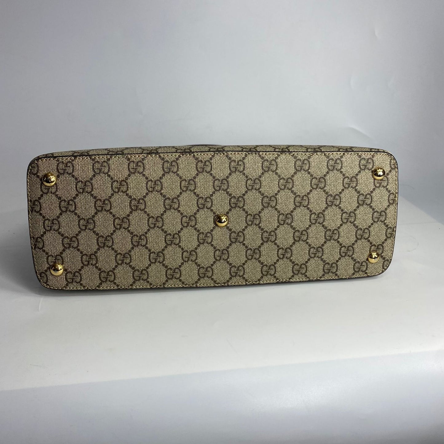 Gucci GG Supreme Linea A Tote Brown Trims