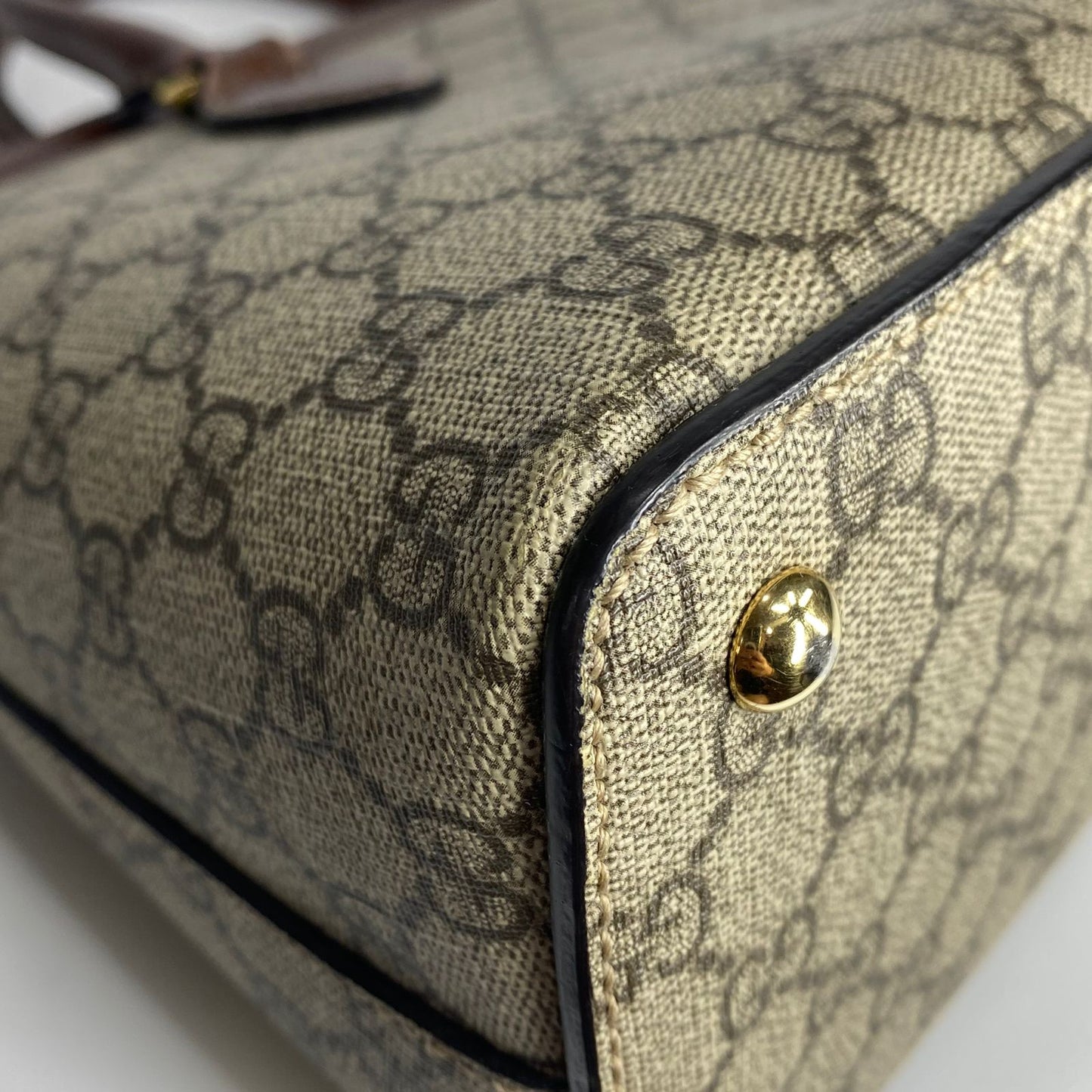 Gucci GG Supreme Linea A Tote Brown Trims