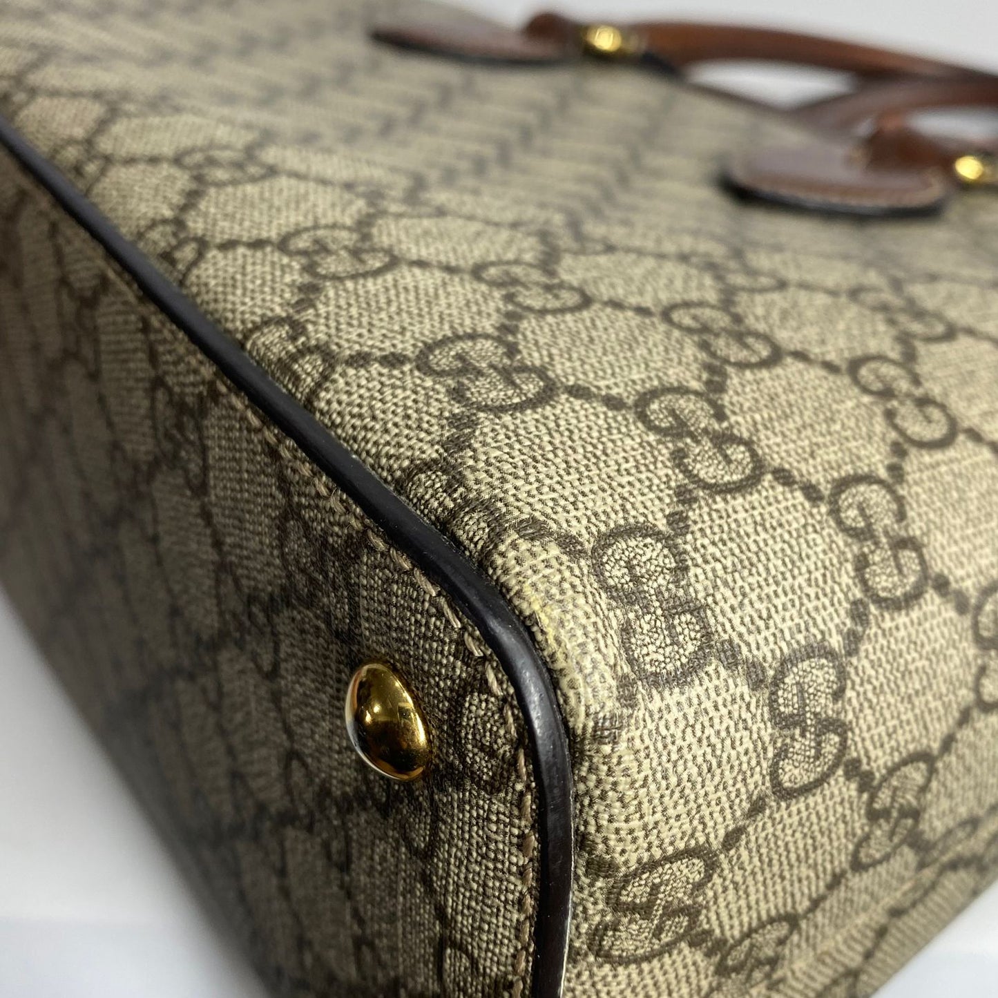 Gucci GG Supreme Linea A Tote Brown Trims