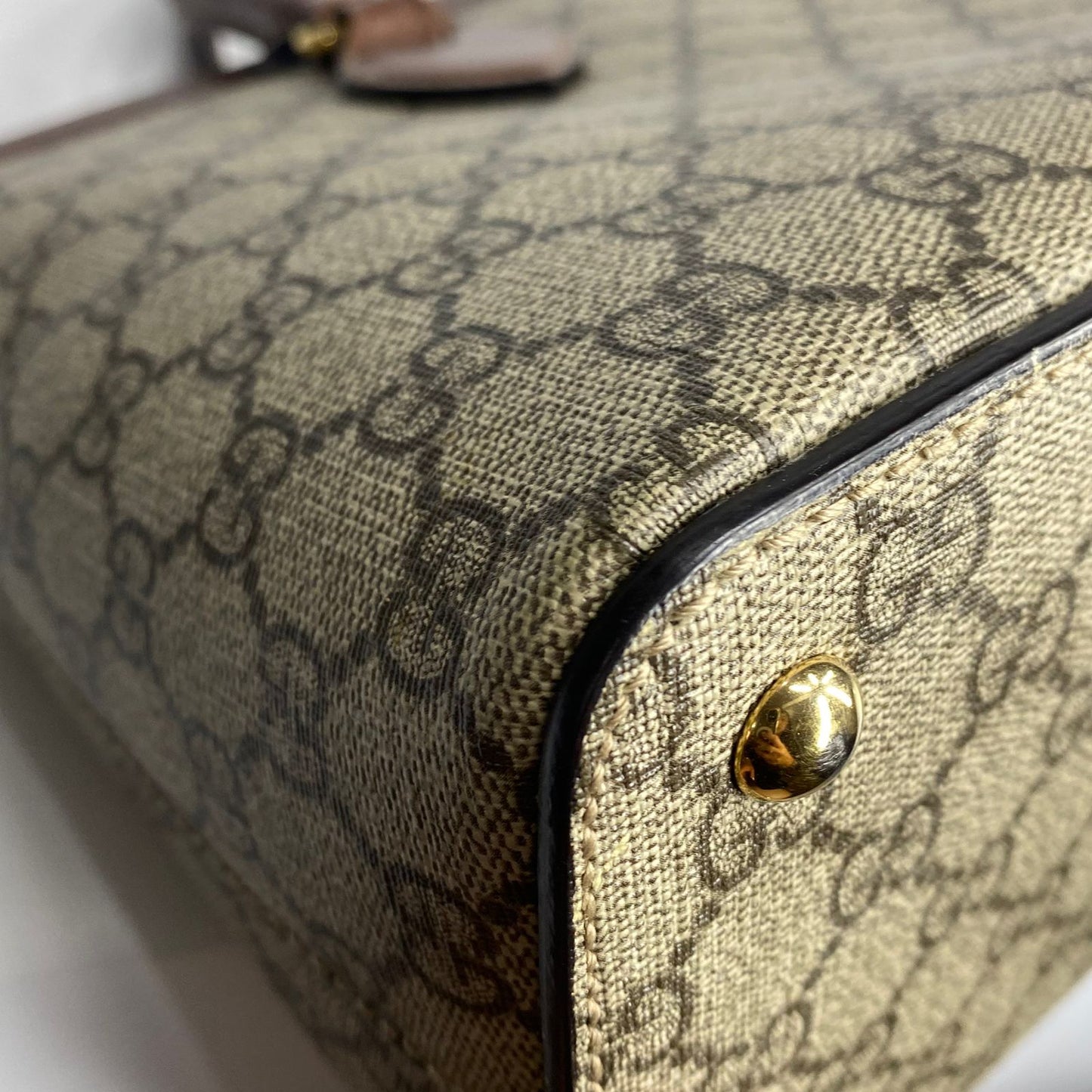 Gucci GG Supreme Linea A Tote Brown Trims