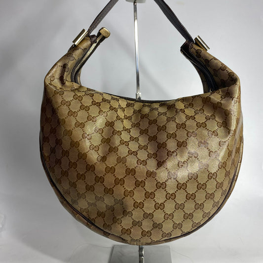 Gucci GG Canvas Duchessa Hobo Bag Ribbon Hardware