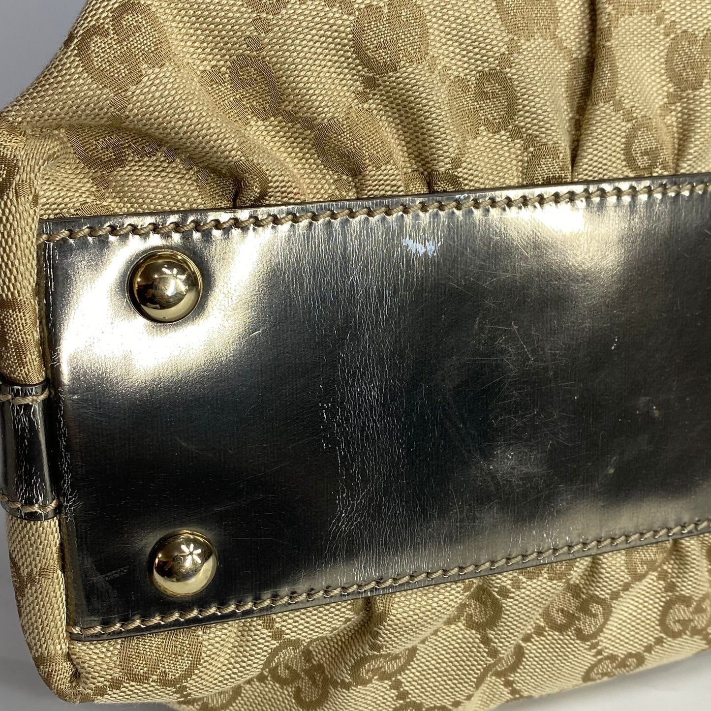 Gucci Bamboo Pop Top Handbag GG Canvas