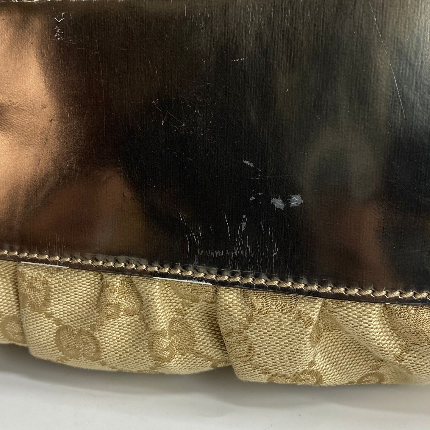 Gucci Bamboo Pop Top Handbag GG Canvas