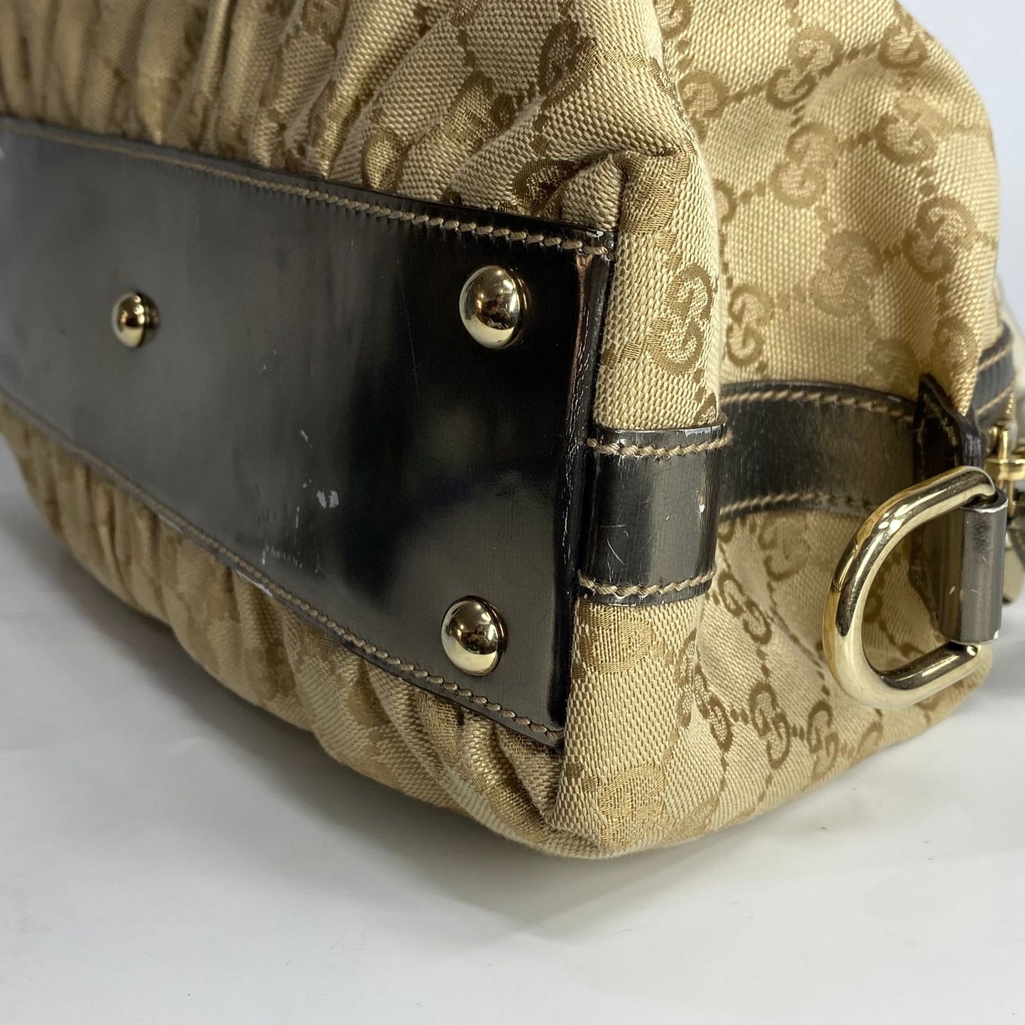 Gucci Bamboo Pop Top Handbag GG Canvas