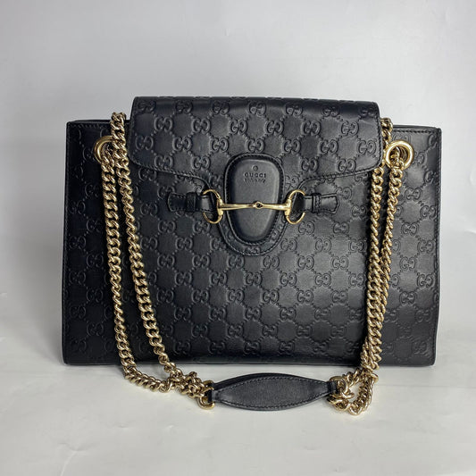 Gucci Emily Chain Guccissima Black