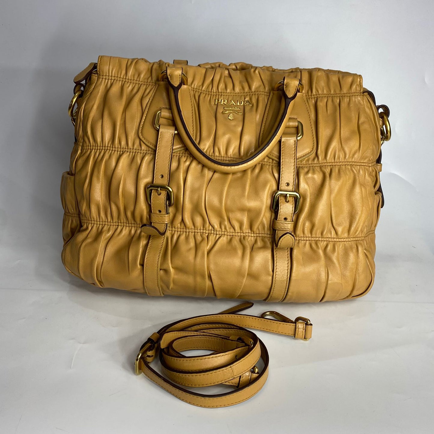Prada Nappa Gaufre Beige GHW