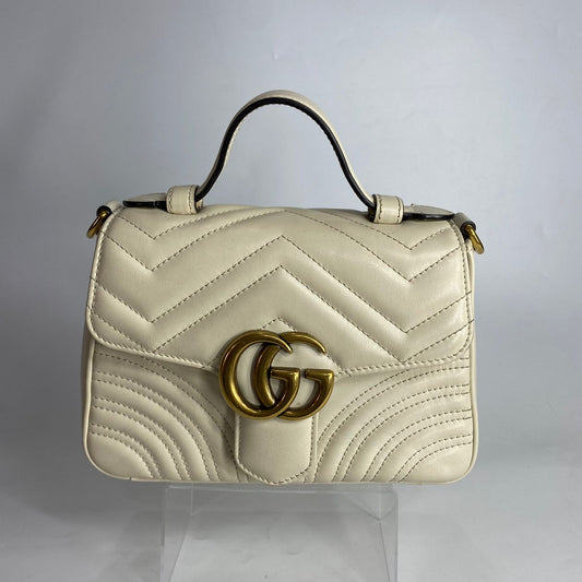 Gucci GG Marmont Top Handle Mini White