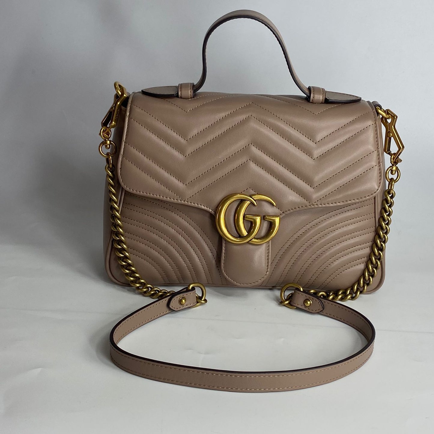 Gucci GG Marmont Top Handle Beige