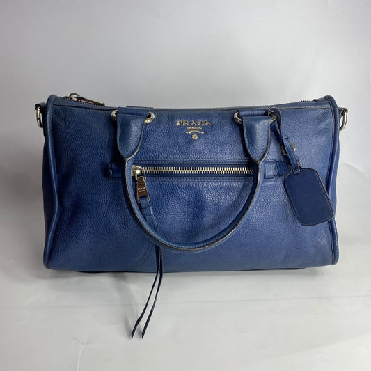 Prada Vitello Phenix Bag Navy Blue