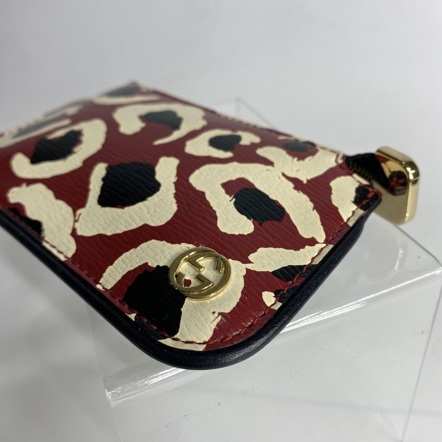 Gucci Leopard Print Key Cles Wallet