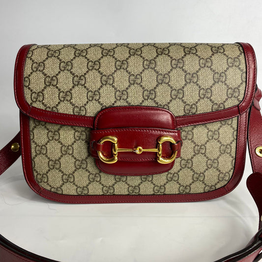 Gucci Horsebit 1955 GG Canvas Red Trims