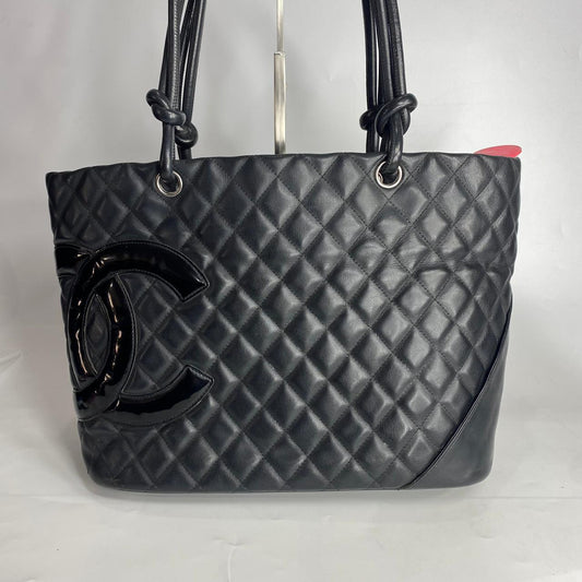 Chanel Cambon Line Tote Black (Pink Interior)