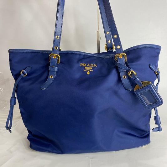 Prada Tessuto Saffiano Tote Nylon Royal Blue