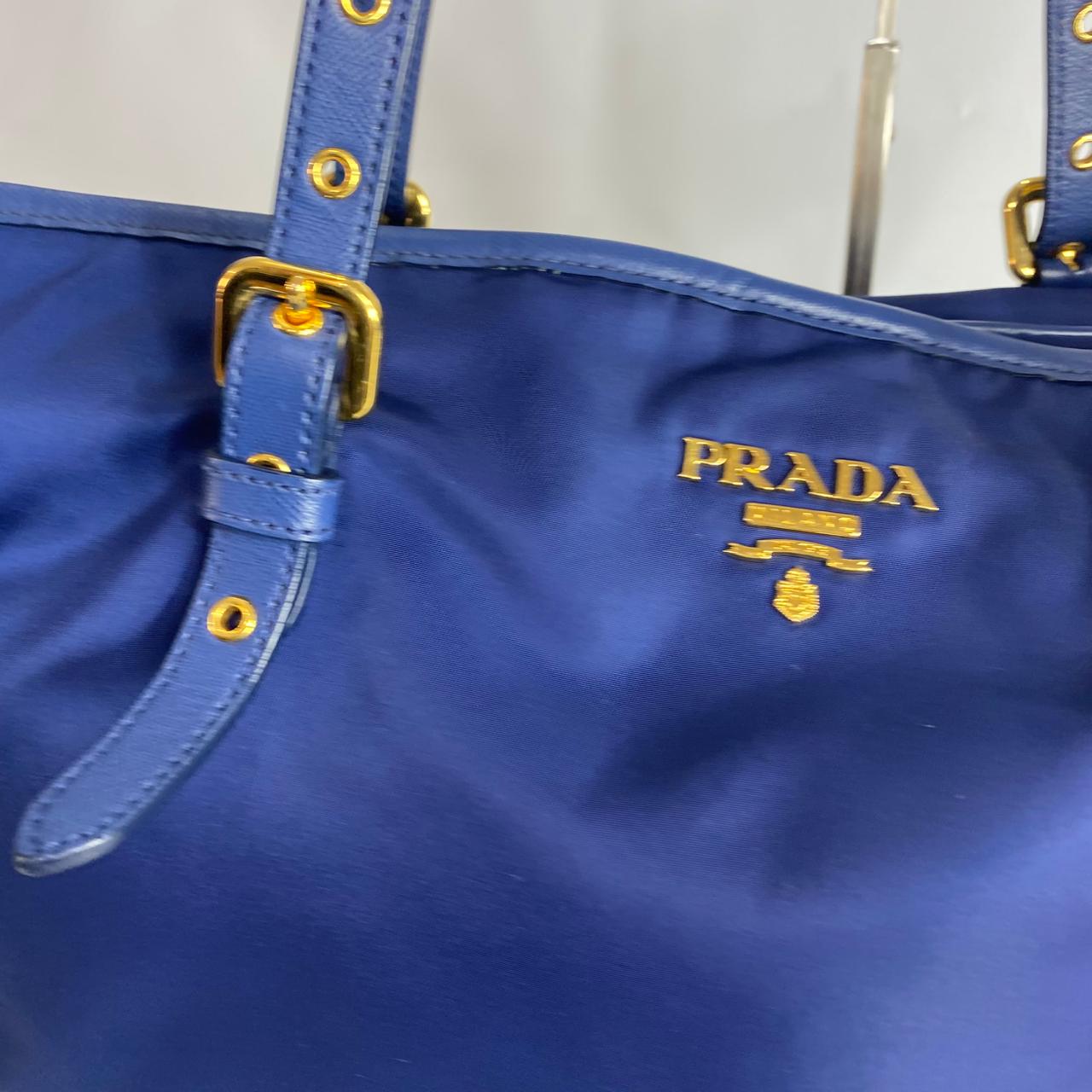 Prada Tessuto Saffiano Tote Nylon Royal Blue