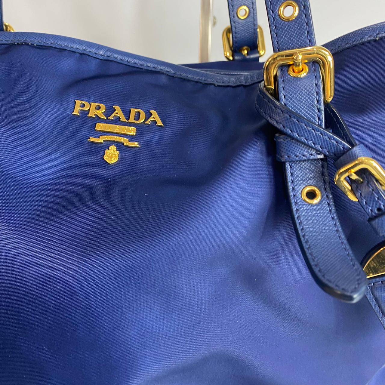 Prada Tessuto Saffiano Tote Nylon Royal Blue