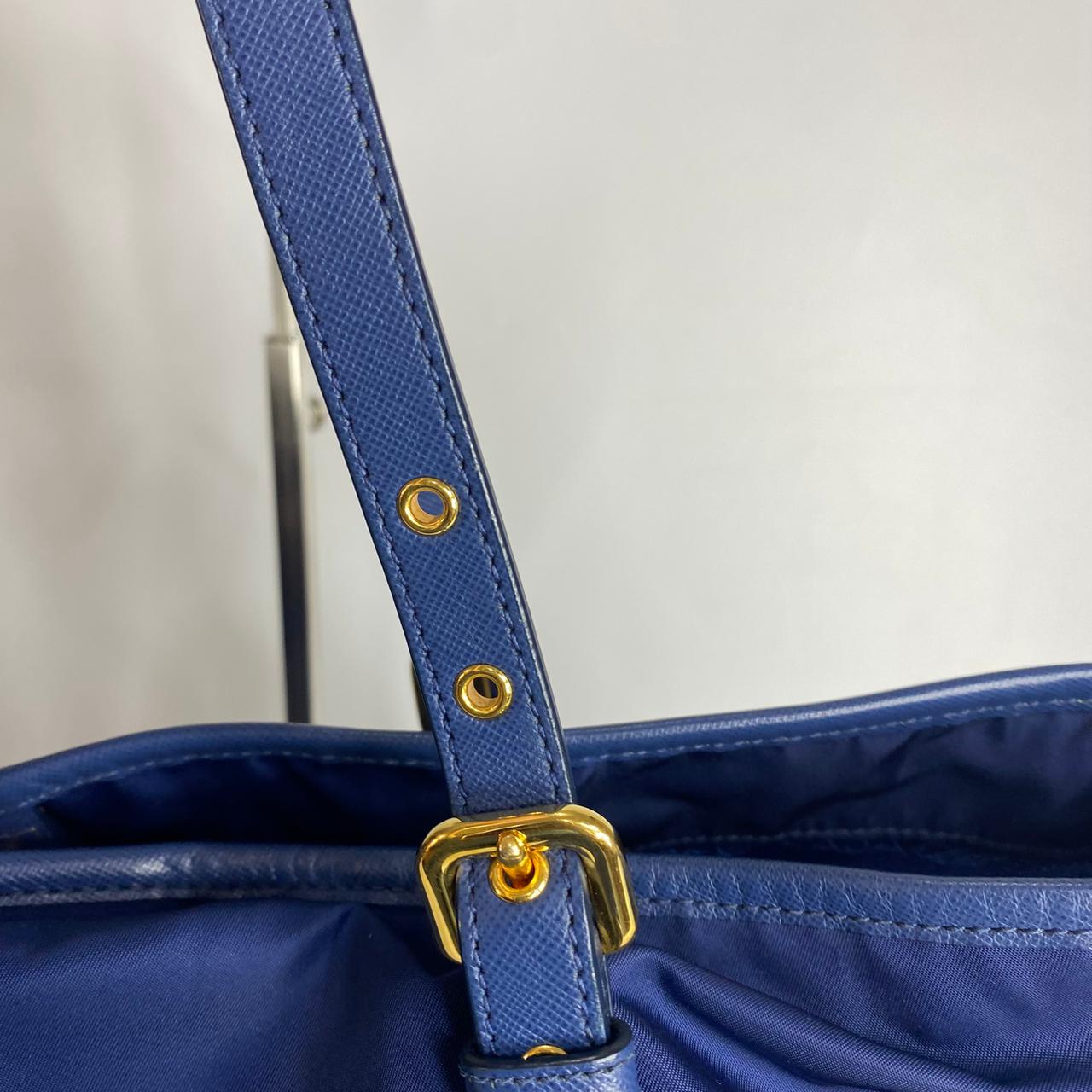 Prada Tessuto Saffiano Tote Nylon Royal Blue