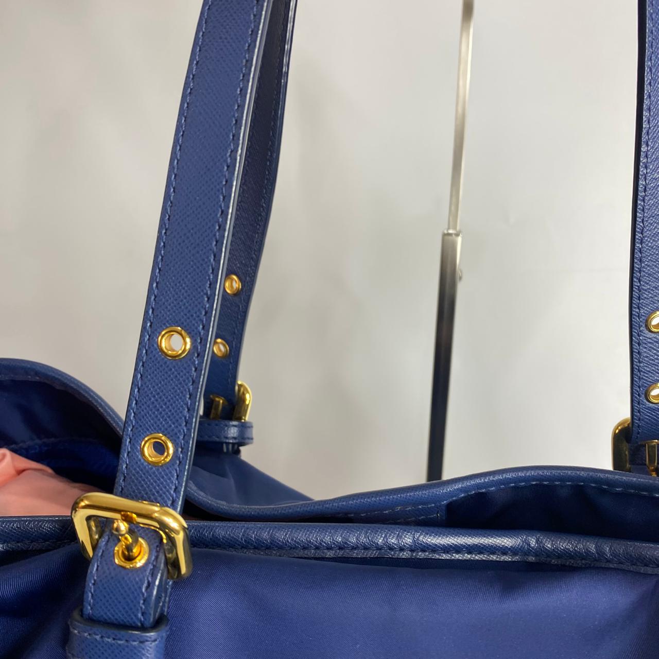 Prada Tessuto Saffiano Tote Nylon Royal Blue