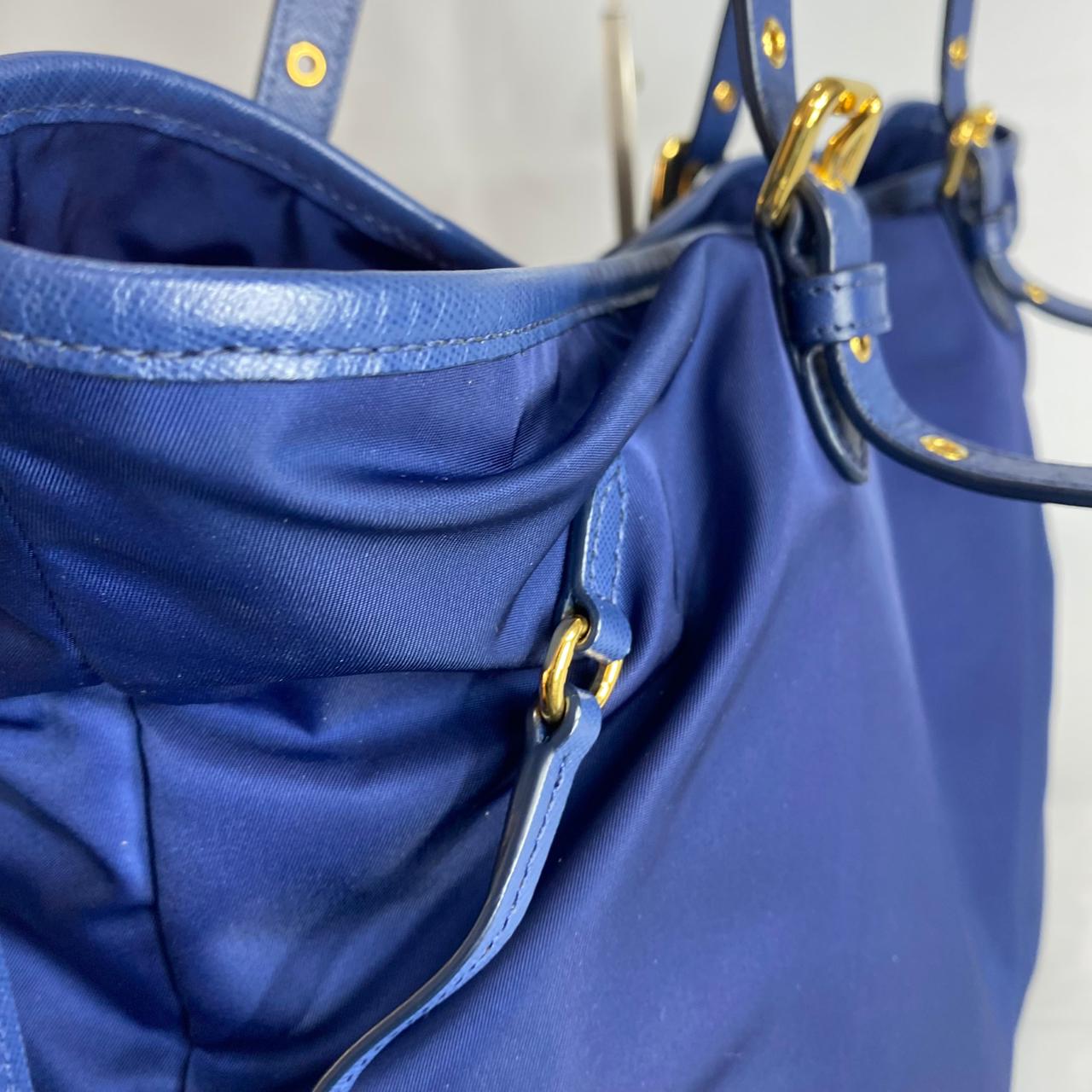 Prada Tessuto Saffiano Tote Nylon Royal Blue