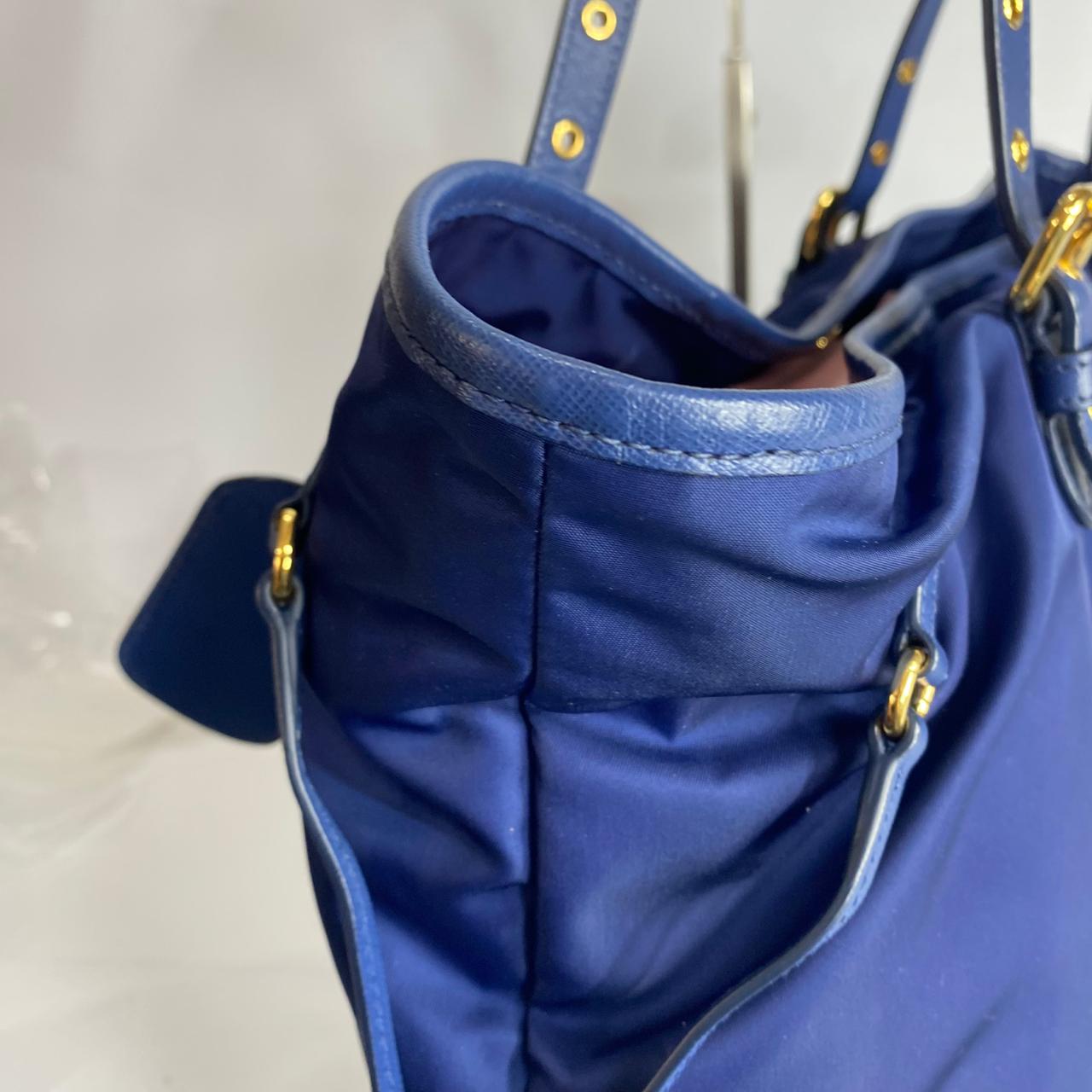 Prada Tessuto Saffiano Tote Nylon Royal Blue