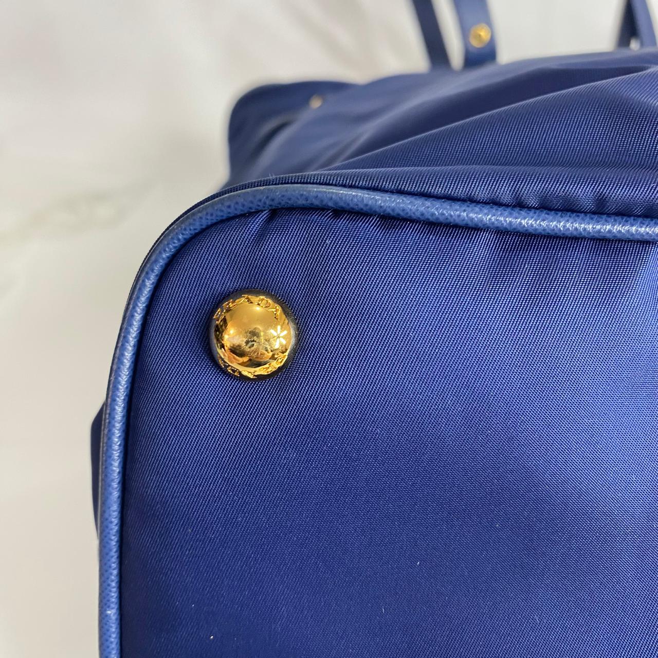 Prada Tessuto Saffiano Tote Nylon Royal Blue