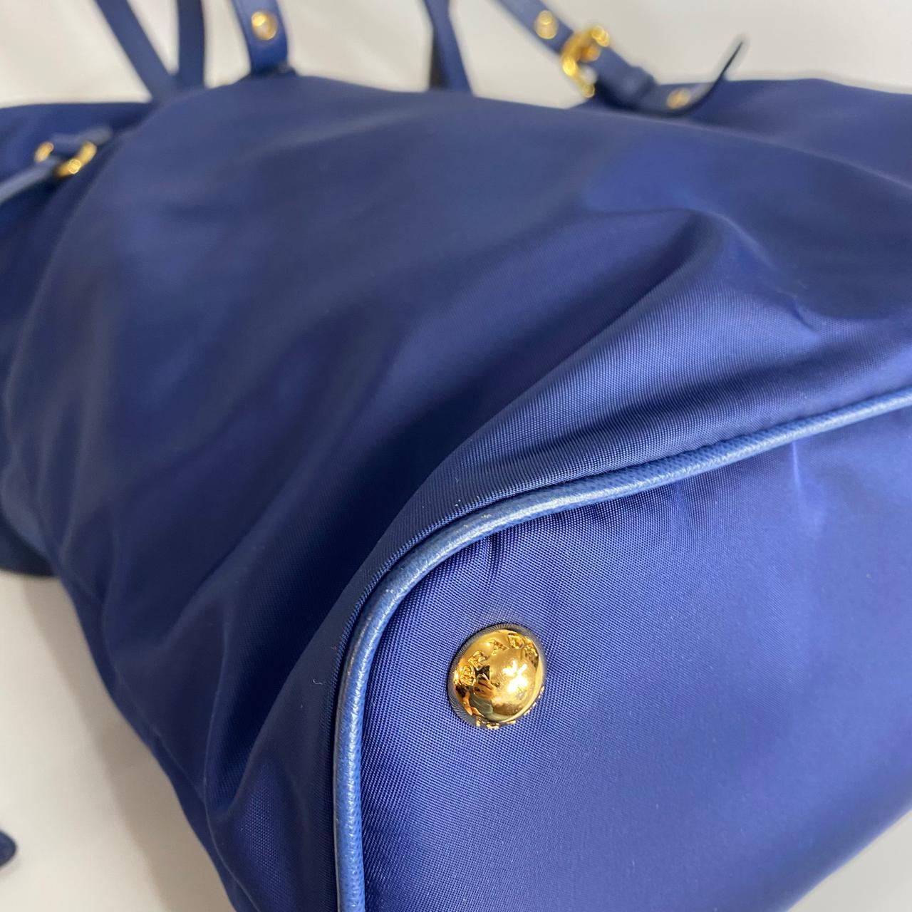 Prada Tessuto Saffiano Tote Nylon Royal Blue