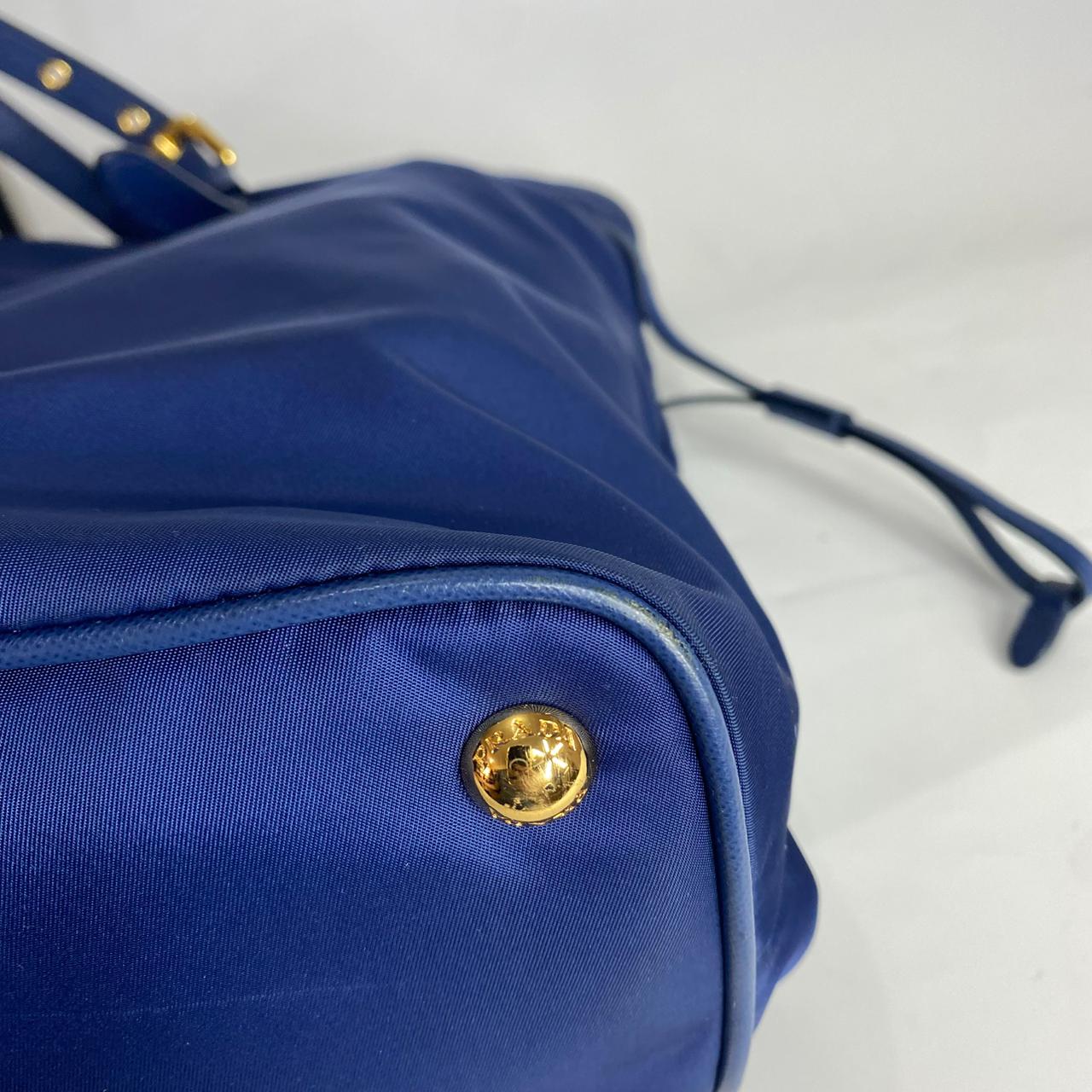 Prada Tessuto Saffiano Tote Nylon Royal Blue