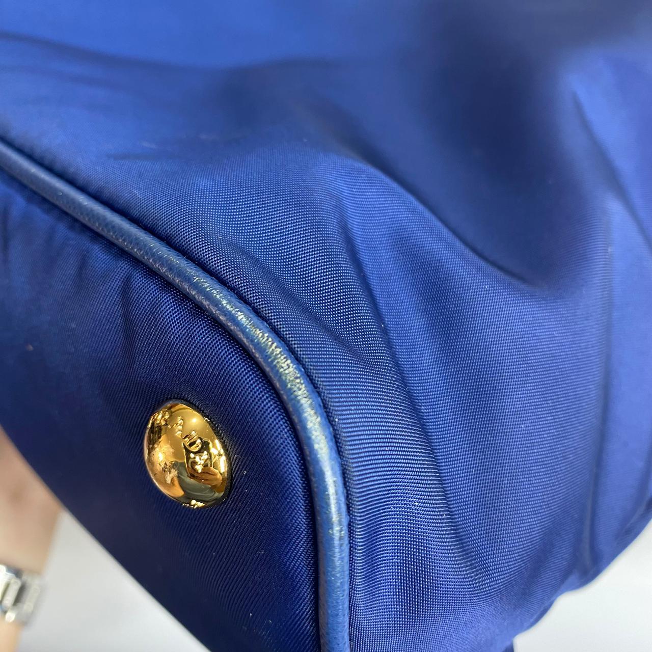 Prada Tessuto Saffiano Tote Nylon Royal Blue