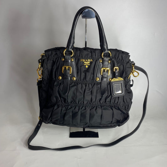 Prada Tessuto Gaufre Nylon Black in Zipper