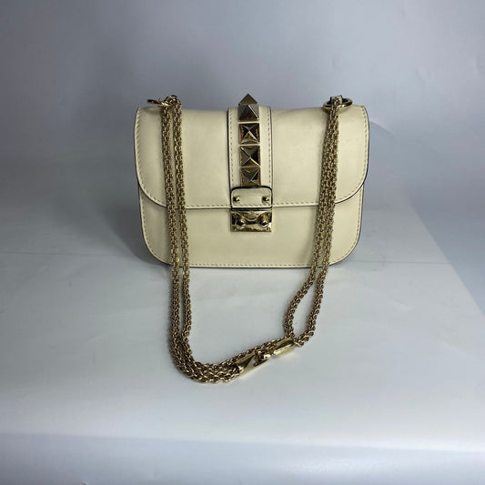 Valentino Rockstud Glam Lock Flap White