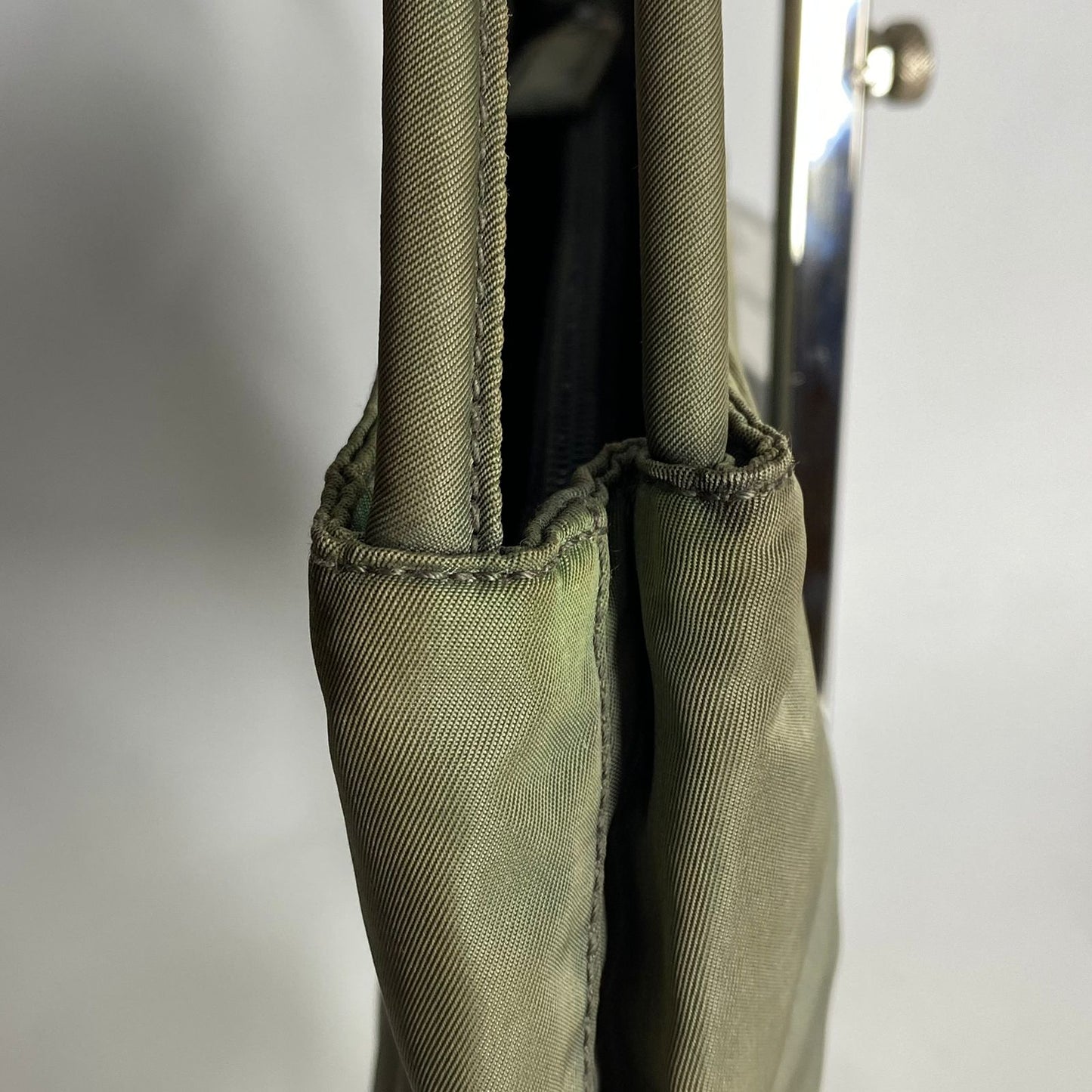 Prada Nylon Tote Bag Army Green