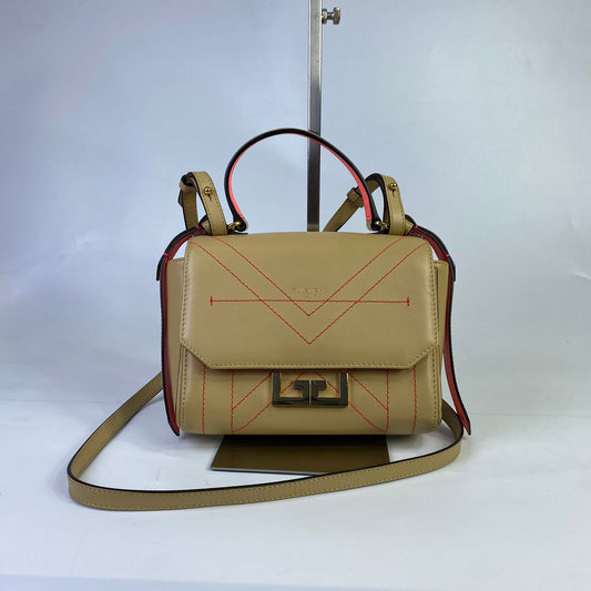 Givenchy Mini Eden Beige, Red Stitching Detail