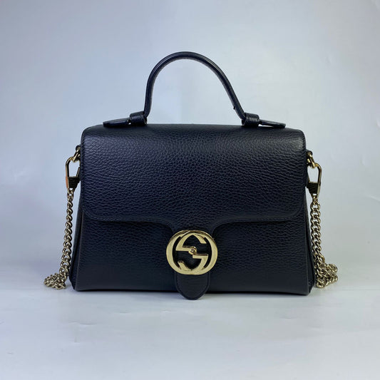 Gucci Interlocking G Top Handle Black