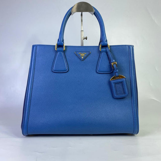 Prada Galleria Tote Blue Saffiano Leather