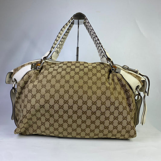 Gucci Abbey Braided GG Canvas White Trims