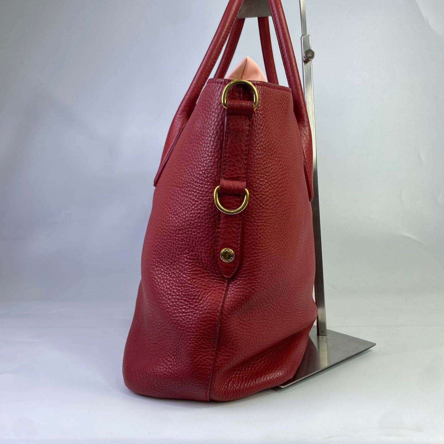 Prada Vitello Daino Tote Red