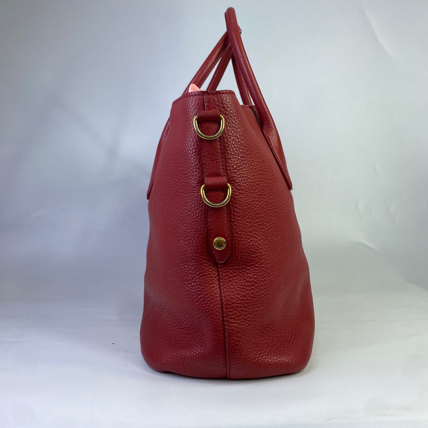 Prada Vitello Daino Tote Red