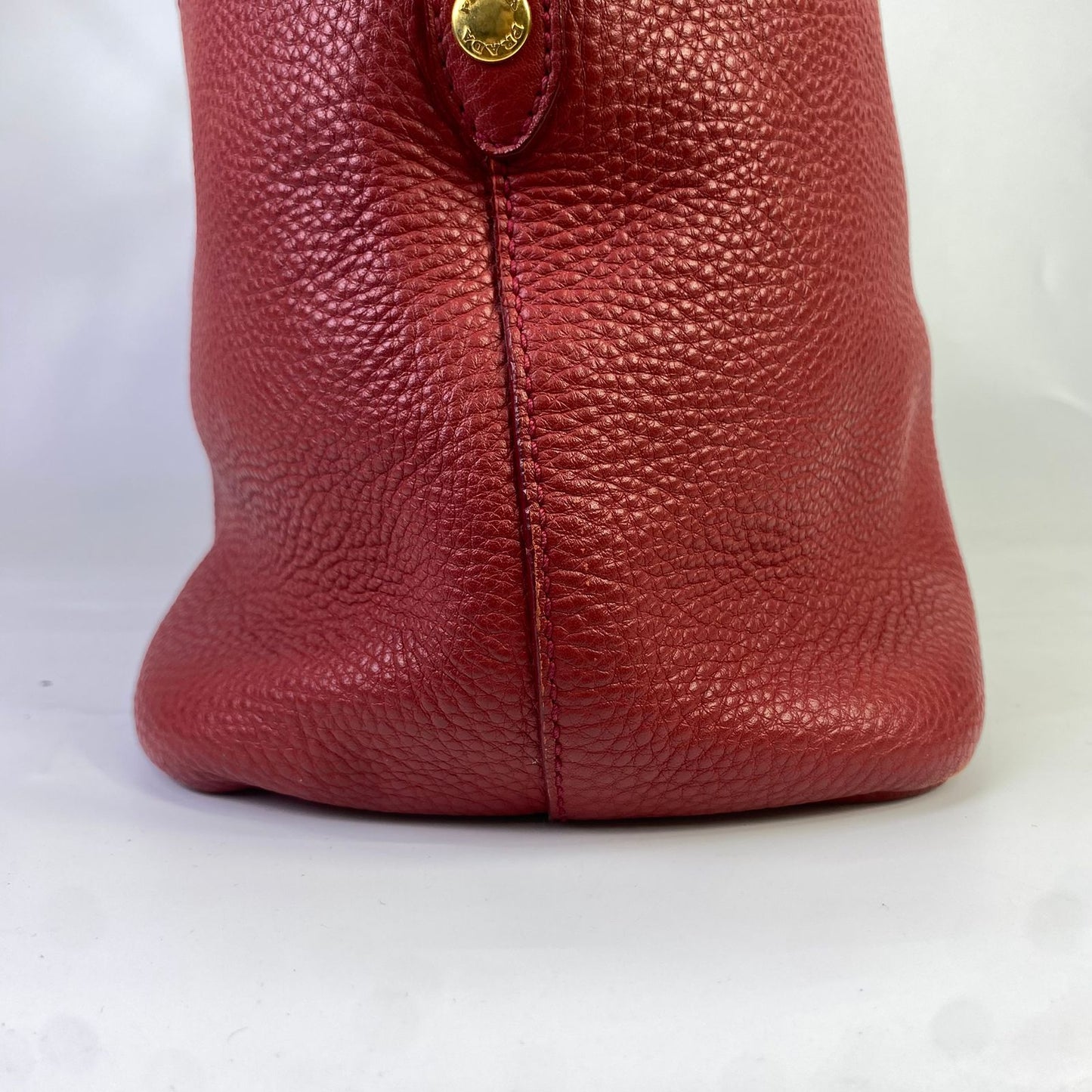 Prada Vitello Daino Tote Red