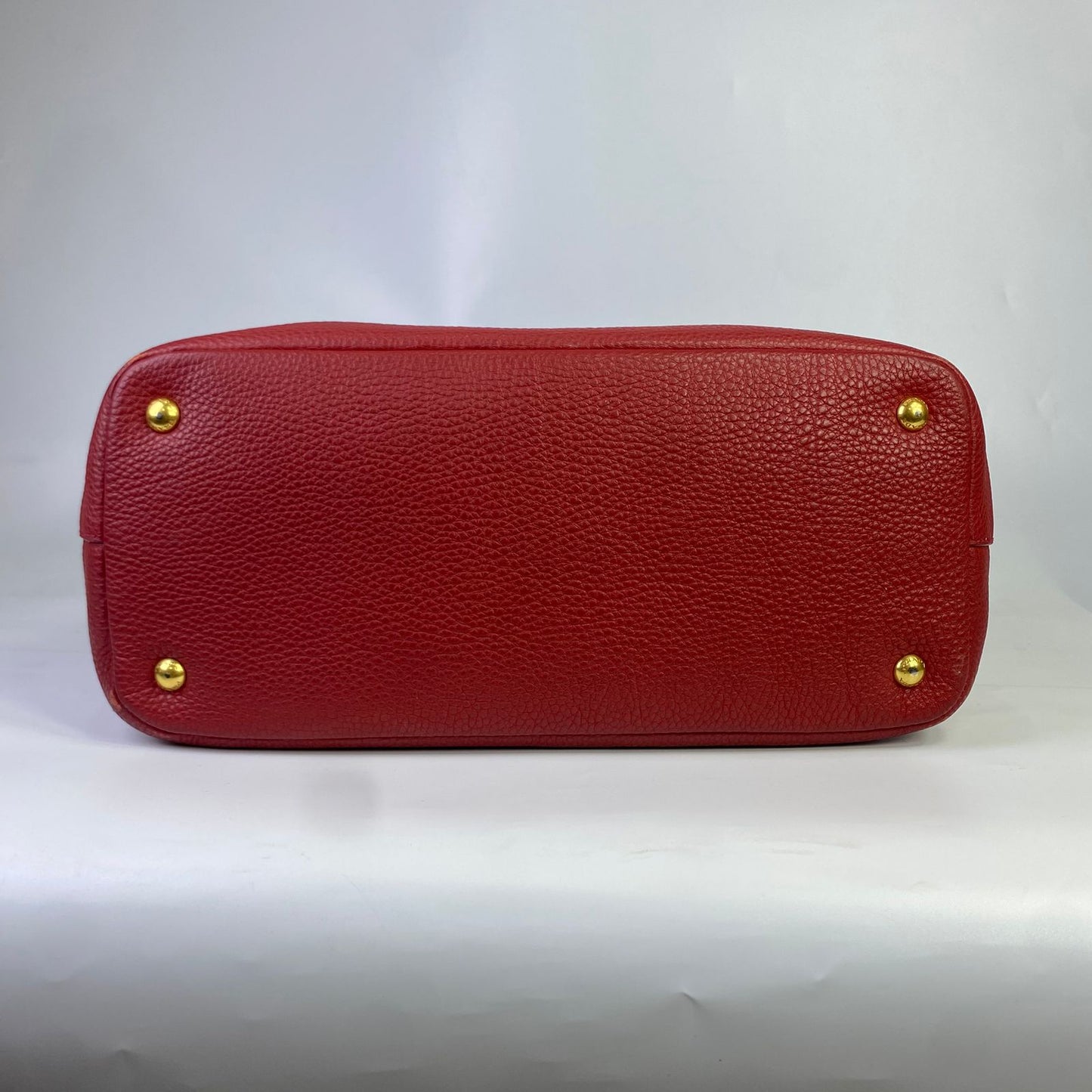 Prada Vitello Daino Tote Red