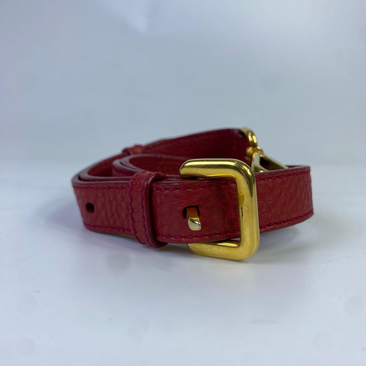 Prada Vitello Daino Tote Red