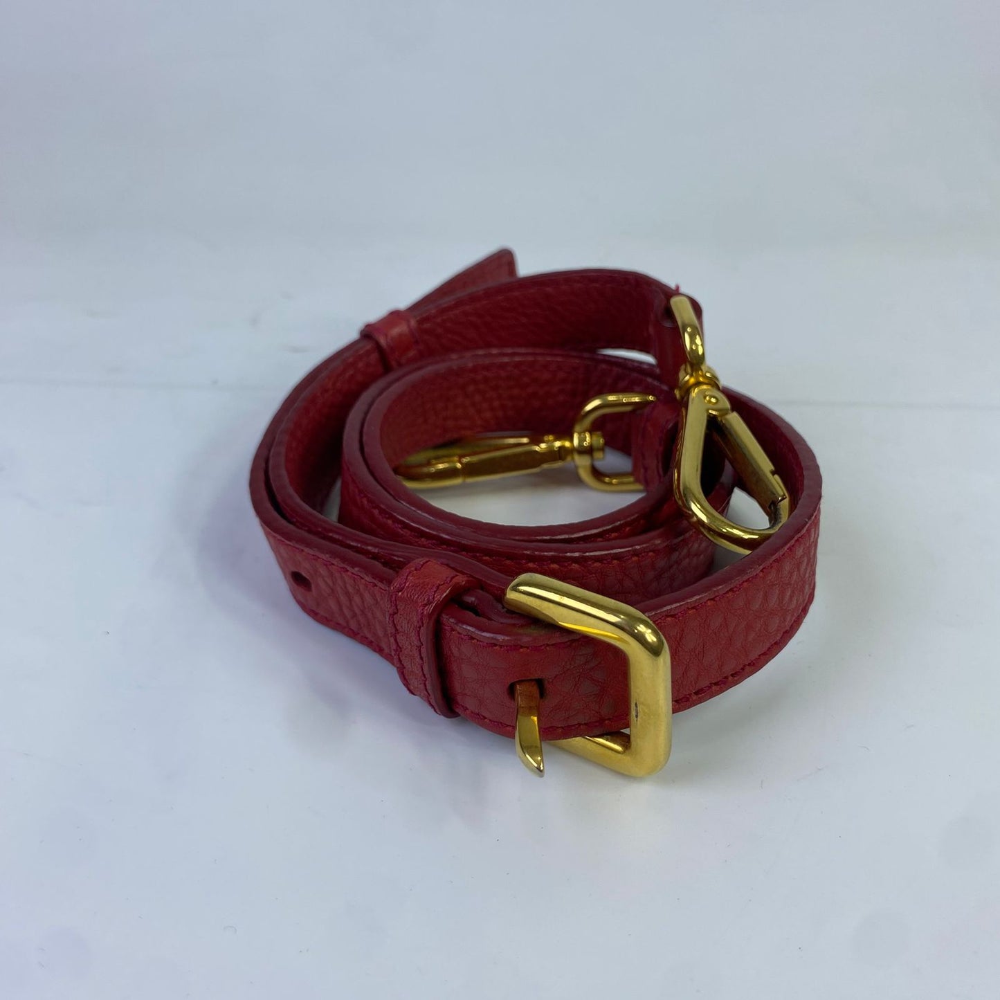 Prada Vitello Daino Tote Red