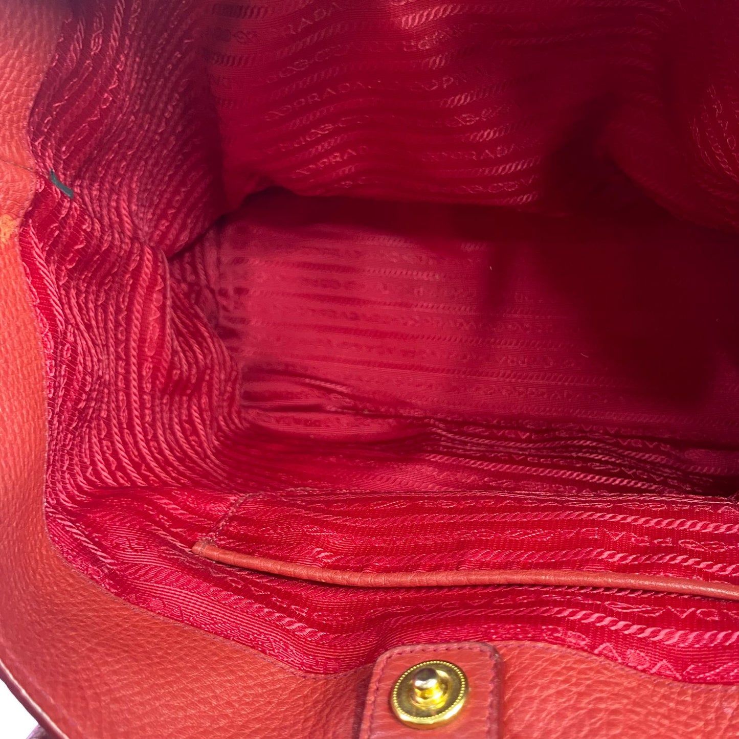 Prada Vitello Daino Tote Red