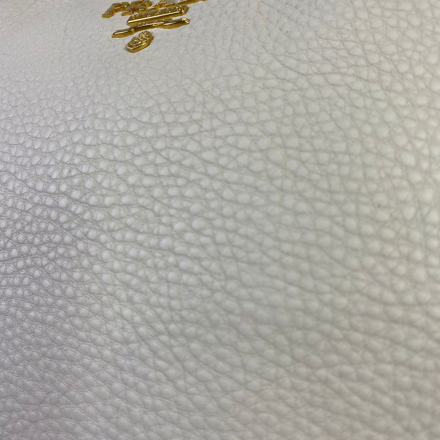 Prada Vitello Daino White Large Tote