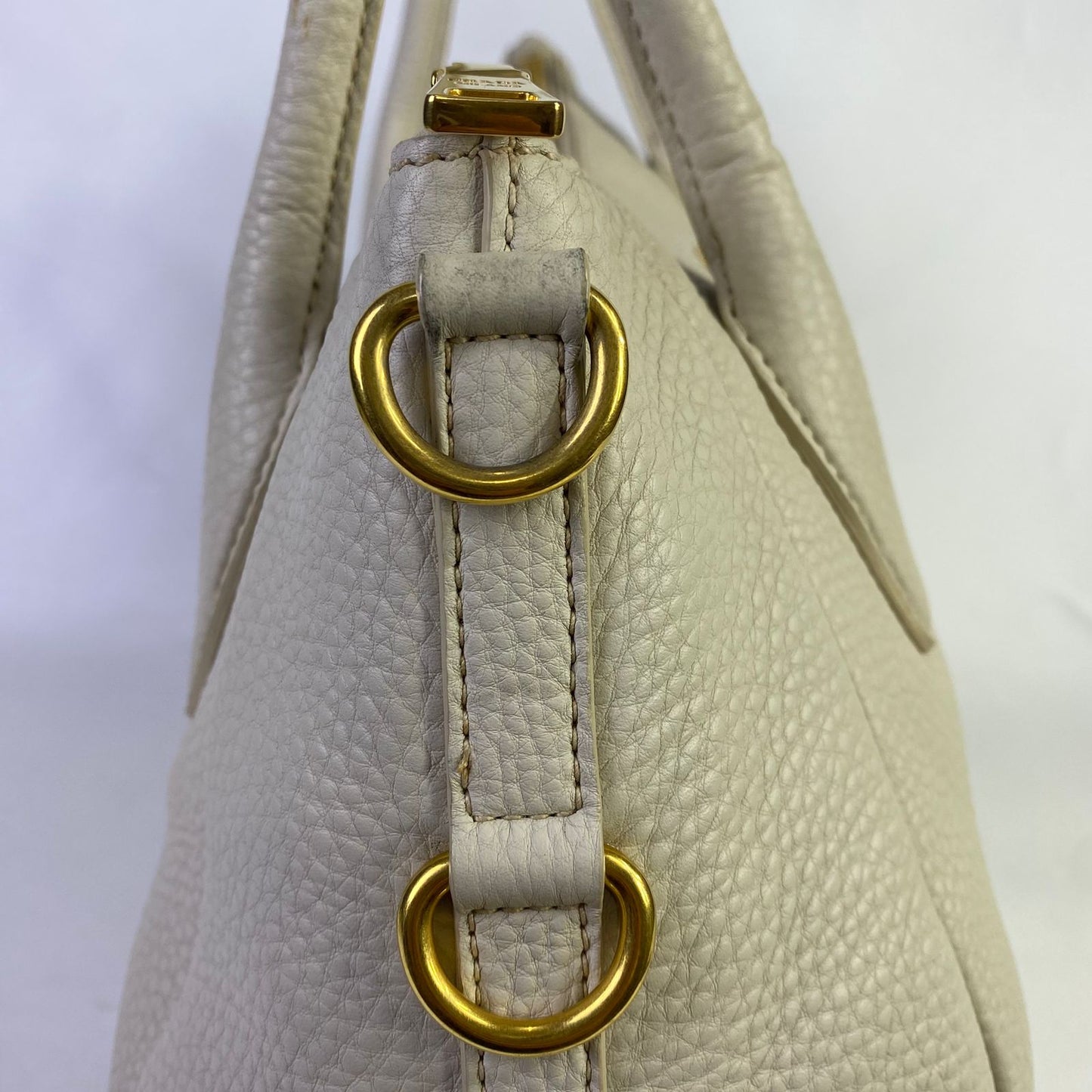 Prada Vitello Daino White Large Tote
