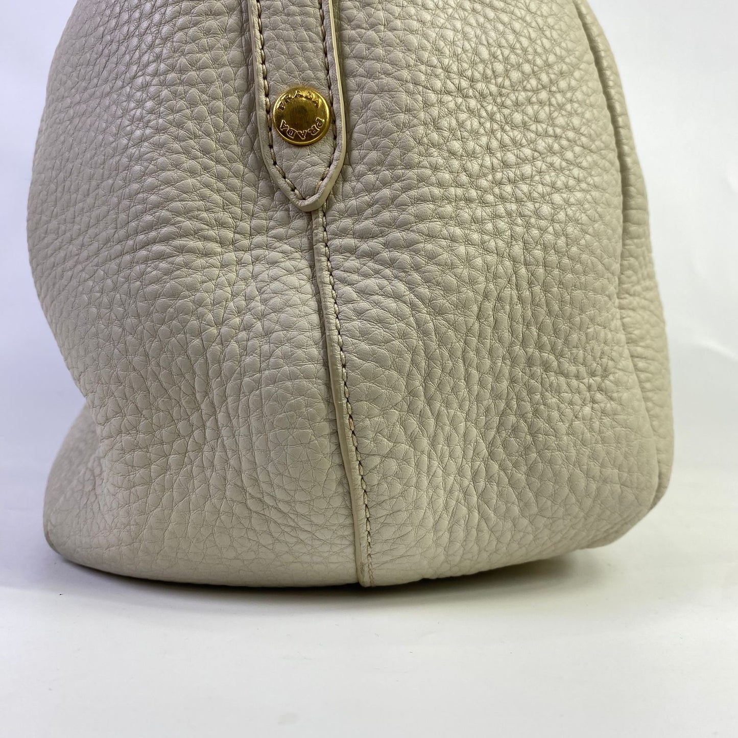 Prada Vitello Daino White Large Tote