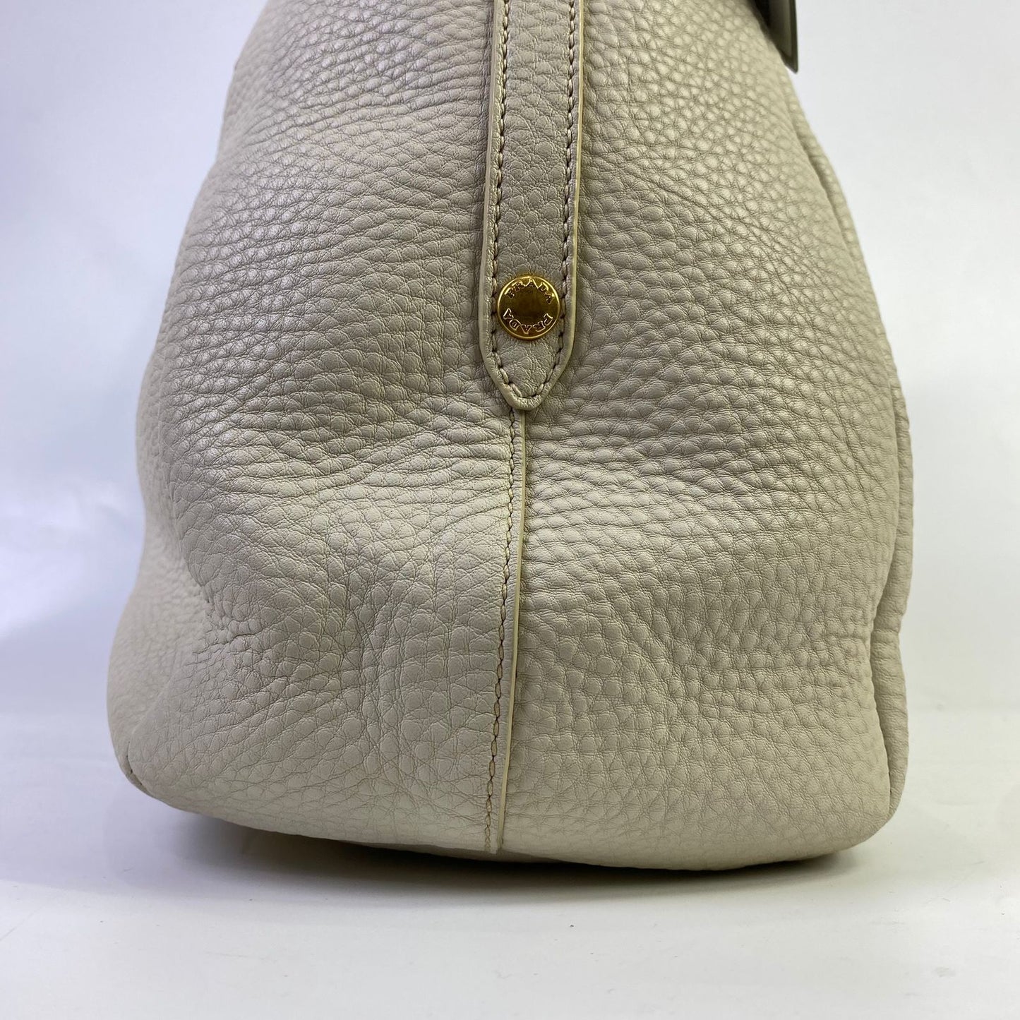 Prada Vitello Daino White Large Tote
