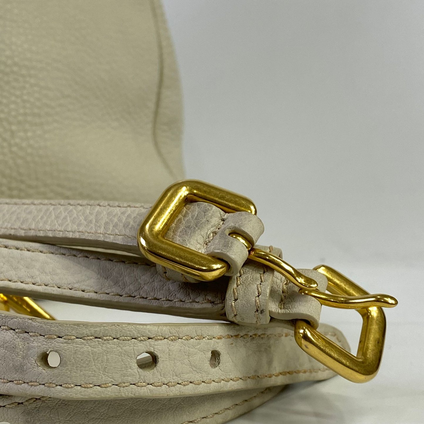 Prada Vitello Daino White Large Tote