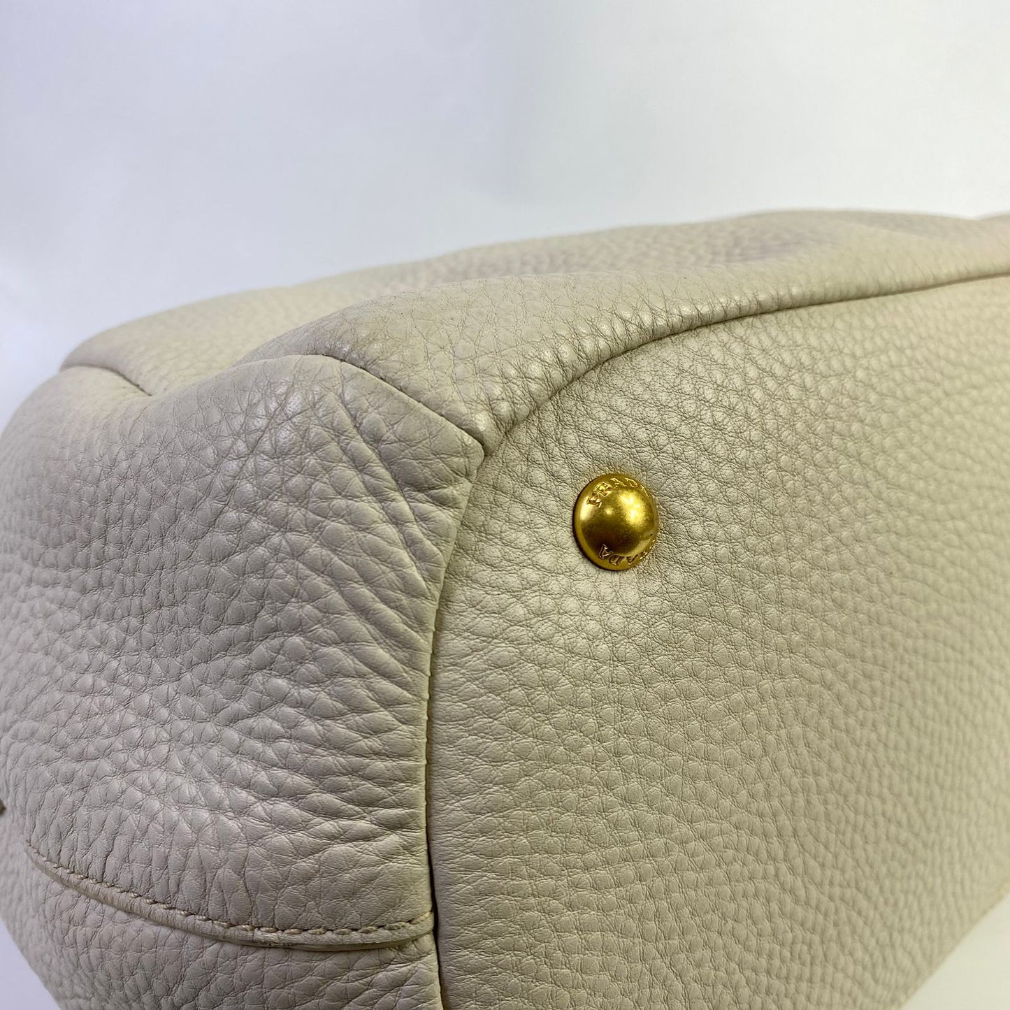 Prada Vitello Daino White Large Tote
