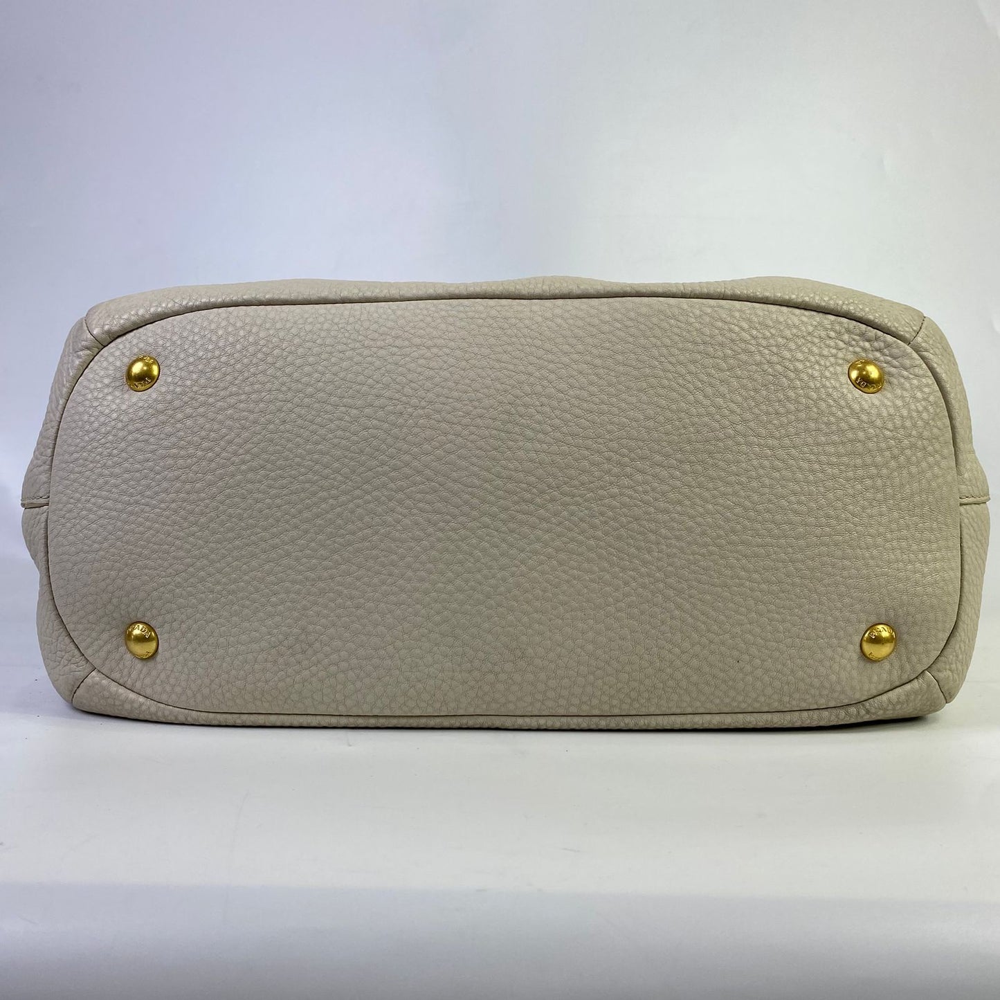 Prada Vitello Daino White Large Tote