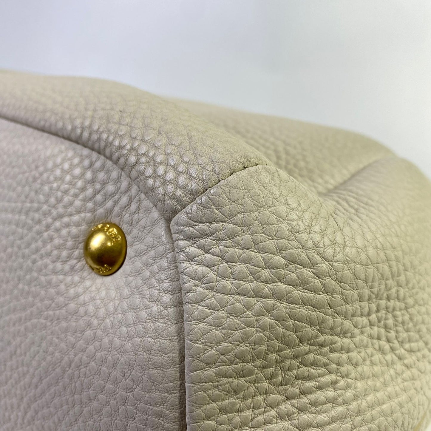 Prada Vitello Daino White Large Tote
